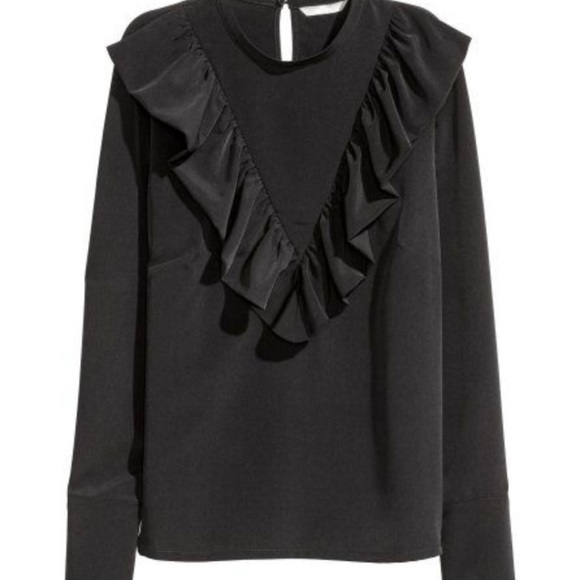 ♣️ (Make an Offer!) • H&M Ruffle Trim Satin Blouse - Picture 9 of 11